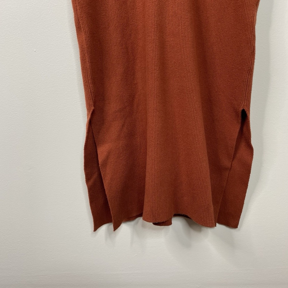 Marine Layer Lexi Ribbed Knit Long Sleeve Polo Midi Dress Women's XL Burnt Henna - Picture 8 of 16